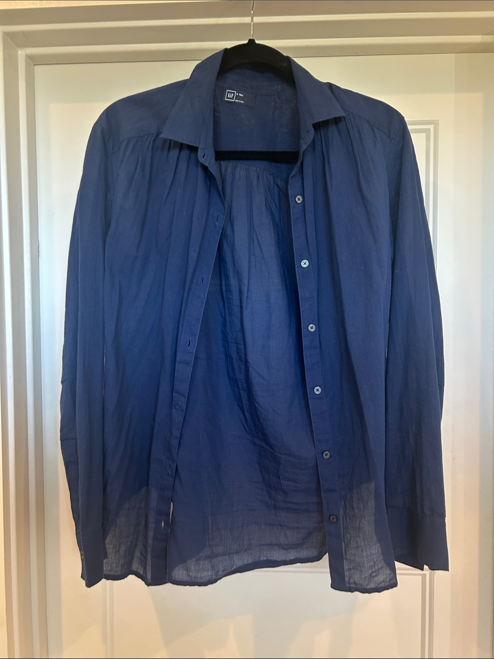 GAP Men's Navy Lightweight Button-Front Shirt Jacket